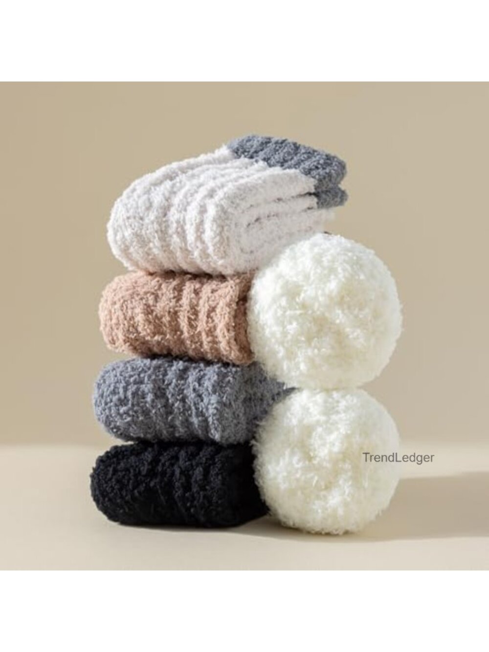 Fuzzy Slipper Socks for Women 5 Pairs Polyester Winter - Picture 3 of 6